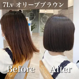 ショート カラー ブリーチなし✨艶髪 カラー𓃲YAGIのヘアスタイル