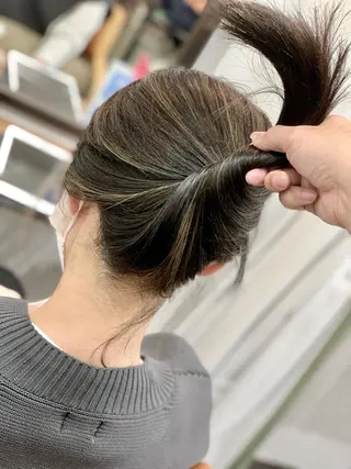 ミディアム ブリーチ毛に縮毛矯正 ✨カラー✨山田 正幸のヘアスタイル