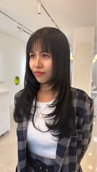 ミディアム カラー KOGA／ パーマモデル募集のヘアスタイル