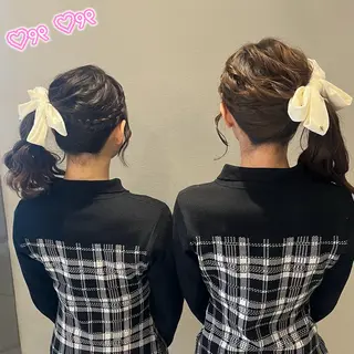 ヘアアレンジ 顔周り/ガーリー /ヘアメ/あつはのヘアスタイル