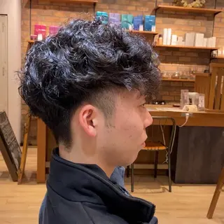 ショート パーマ メンズ 🥀寒色女神 山口玲奈🥀のヘアスタイル