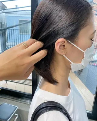 ミディアム カラー パーマ OVER→三軒茶屋 /縮毛矯正・髪質改善のヘアスタイル