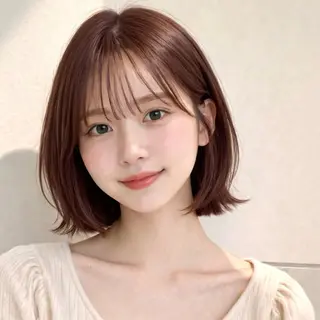 ミディアム ボブ・レイヤー🎀 エミリのヘアスタイル