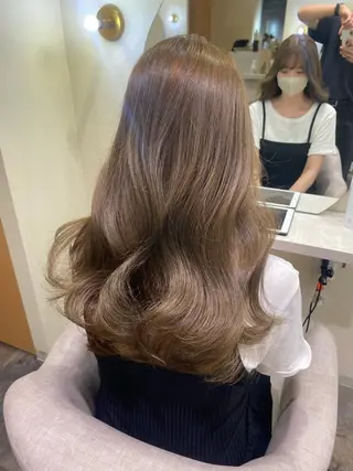 ロング カラー ブリーチなしWカラー /レイヤーカット大阪のヘアスタイル