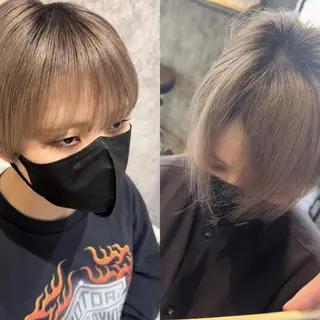 ヘアアレンジ パーマ Kobayashi ハイライト/ショートのヘアスタイル