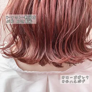 ミディアム カラー パーマ ヘアアレンジ メンズ ネイル マツエク・マツパ 新宿駅近♡友達とOK 🦋W -ワット -のヘアスタイル