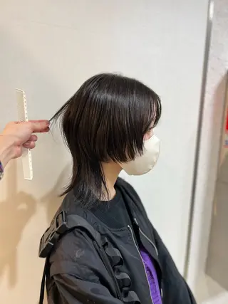 ショート ハッシュ・ウルフ🐺 小顔レイヤー松山直史のヘアスタイル