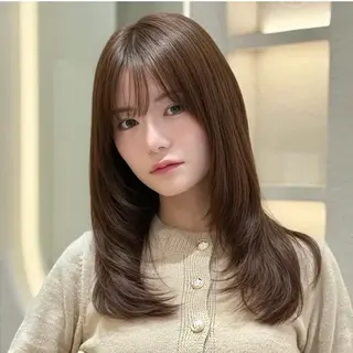 セミロング カラー 🍑似合わせ/艶髪 🍑MOMOKA🍑のヘアスタイル