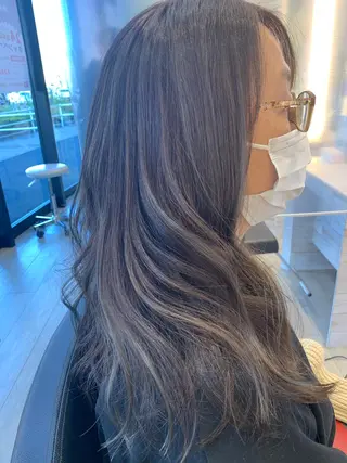 セミロング カラー メンズパーマレイヤー 西山賢志のヘアスタイル