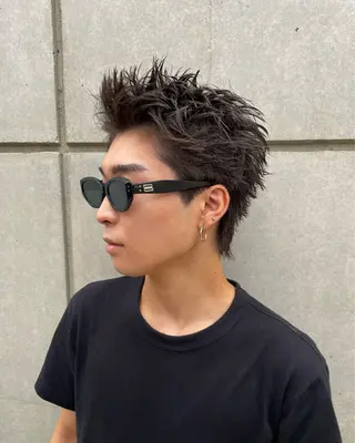 パーマ メンズ 豊崎 佑輔のヘアスタイル