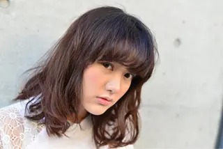 ミディアム カラー パーマ 【白髪ぼかし 専門GBG】自由が丘のヘアスタイル