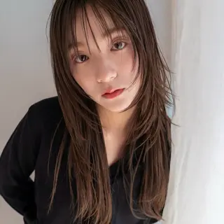 セミロング green machida所属・暖色・ベージュ♡ nanoha itoのヘアスタイル