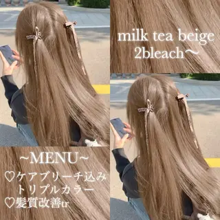 ロング カラー 色落ち綺麗🩰ハイ トーン🎀RINKAのヘアスタイル