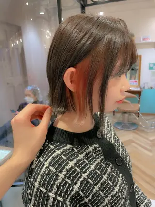 ショート カラー レイヤー/韓国ヘア 縮毛矯正🫧鈴木颯のヘアスタイル