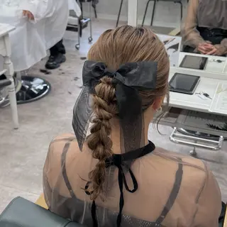 セミロング ヘアアレンジ JUNSHIN🦋 ヘアセット／カラーのヘアスタイル