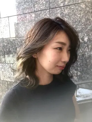 ミディアム カラーアンドケアリタ kitamuuuのヘアスタイル