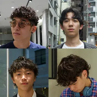 ミディアム パーマ 神戸／メンズカット ／メンズパーマのヘアスタイル