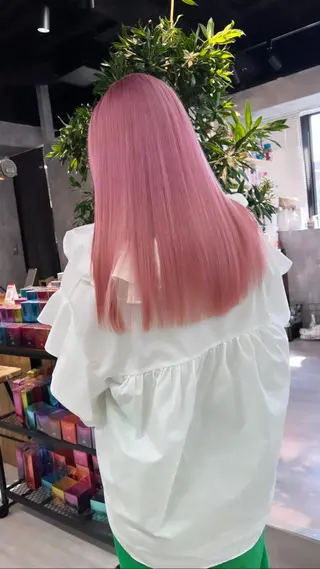 セミロング カラー エフェクトブリーチ/ 大阪/タカハシユウキのヘアスタイル