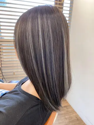 ロング カラー ハイライト⭐️上野 高広のヘアスタイル