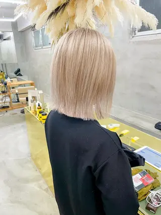 ミディアム カラー パーマ ヘアアレンジ メンズ ハイトーン/レイヤー 🌸さくらのヘアスタイル