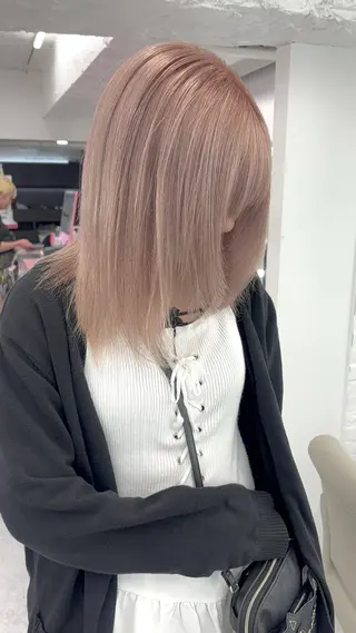 ミディアム カラー ミルクティー/モテ髪 韓国スタイル/ハルトのヘアスタイル