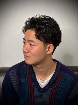 ショート パーマ メンズ 柄﨑 比呂/ancielのヘアスタイル