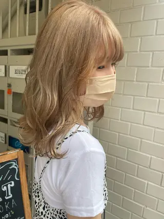 ミディアム カラー hisano / ハイトーン･透明感のヘアスタイル