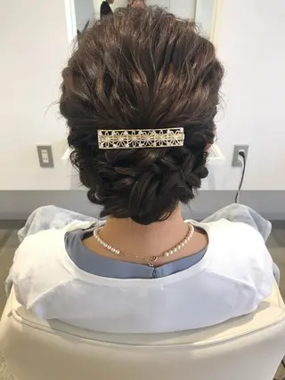 セミロング ヘアアレンジ 宮崎 睦のヘアスタイル