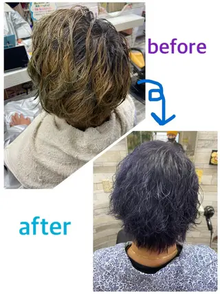 ミディアム カラー パーマ メンズ 大坪 拓斗のヘアスタイル