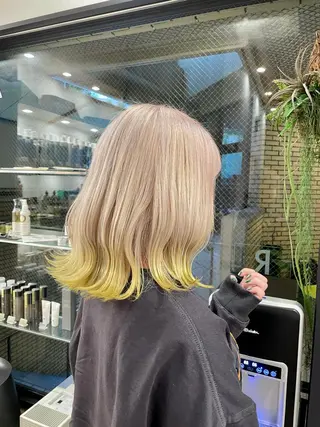 ミディアム カラー 城 健太郎 💎ハイトーンのヘアスタイル