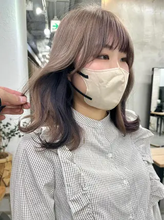 ミディアム カラー ブリーチダブルカラー 【koide】のヘアスタイル