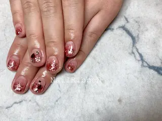 ネイル ネイルリボン 受付スタッフのネイルデザイン