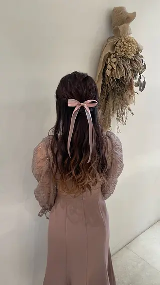 ロング 縮毛矯正クロスパーマ 益子達也のヘアスタイル