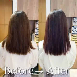 セミロング カラー 髪質改善特化 安東駿介のヘアスタイル