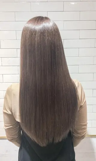セミロング ロング カラー パーマ レイヤーカット× 髪質改善たもりのヘアスタイル