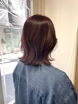 セミロング カラー 向日葵🌻 /レディースカットのヘアスタイル