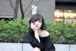 セミロング カラー 藤原 ちひろのヘアスタイル