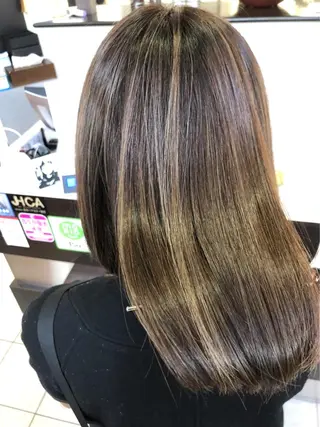 ミディアム カラー パーマ コレットヘアー 田中アヤノのヘアスタイル