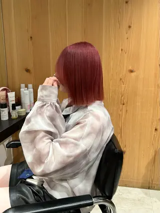 ミディアム カラー スキバサミを使わない カット🌼唯🌼のヘアスタイル