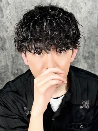 ミディアム パーマ ヘアアレンジ メンズ ⚡️メンズ特化⚡️ 倉林 隼大のヘアスタイル