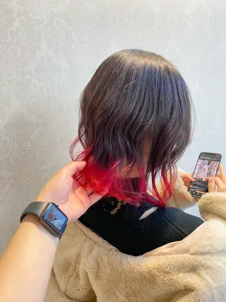 ミディアム カラー デザインカラー✨新倉 佑奈のヘアスタイル