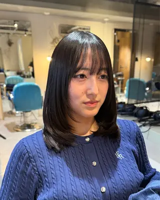 ミディアム 髪質改善/艶髪/矯正 ヘアアレンジ/西梅田のヘアスタイル