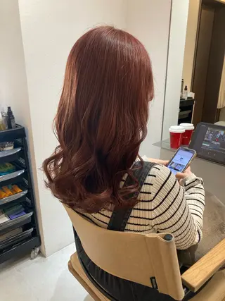 セミロング ✨色持ちの良い艶 カラー✨蟹江真世のヘアスタイル