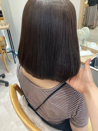 ミディアム ✨色持ちの良い艶 カラー✨蟹江真世のヘアスタイル