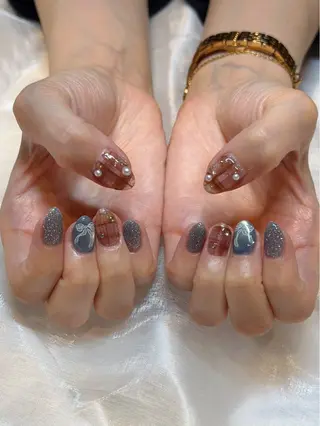 ネイル yume 大人ガーリーネイルのネイルデザイン