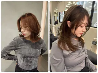 ミディアム カラー ✨レイヤー/韓国 /✨ヘア山下　遥のヘアスタイル
