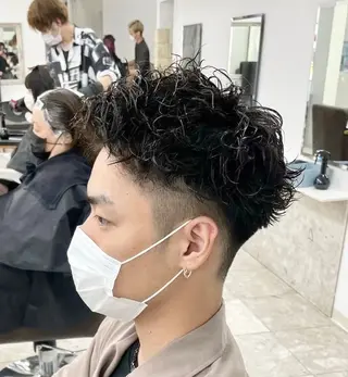パーマ メンズ ハイライト 特化　須永🐶のヘアスタイル