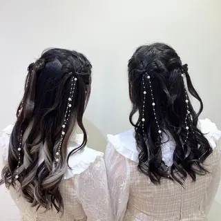 ヘアアレンジ エクステ🎀 暖色カラー🎀amiのヘアスタイル