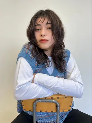 セミロング 松井 雅のヘアスタイル