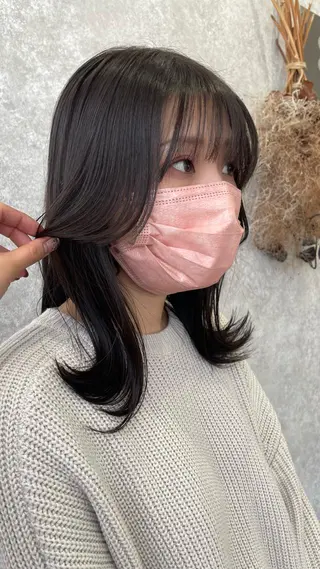 ミディアム カラー たなか りなのヘアスタイル